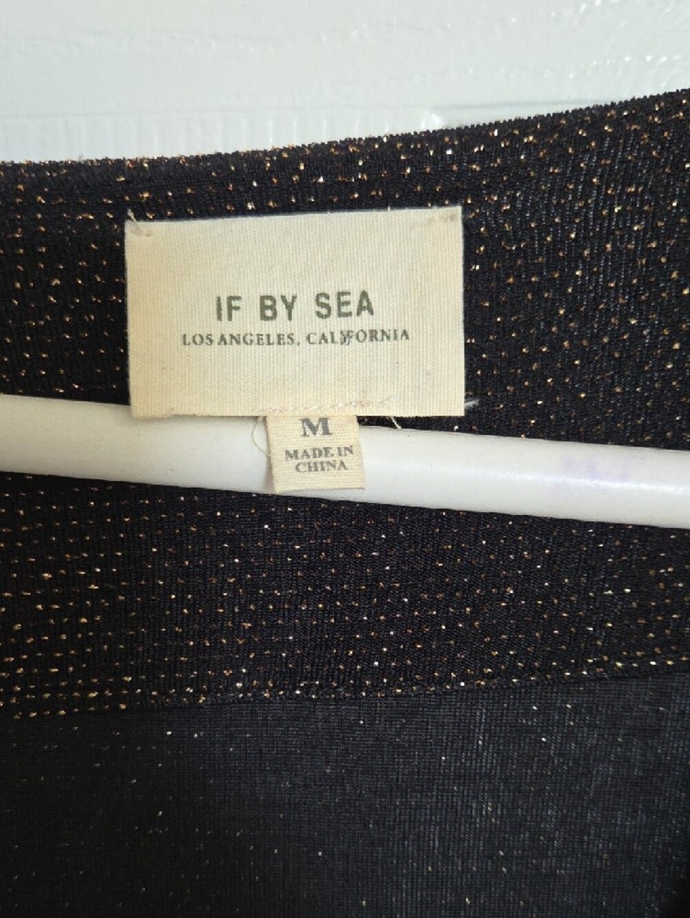 If By Sea Black Sparkle Draped V-Neck Blouse - Picture 2 of 3